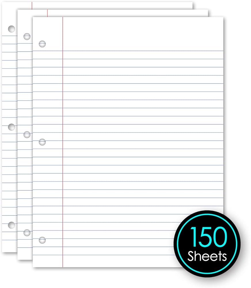 iScholar Wide Ruled Filler Paper, White, 10.5 x 8-Inches, 150 Sheets Per Pack