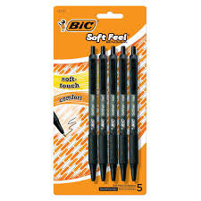 BiC Soft Feel Retractable Ball Pen 5 Pcs