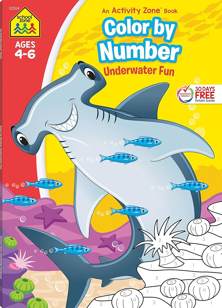 School Zone Color by Number Underwater Fun