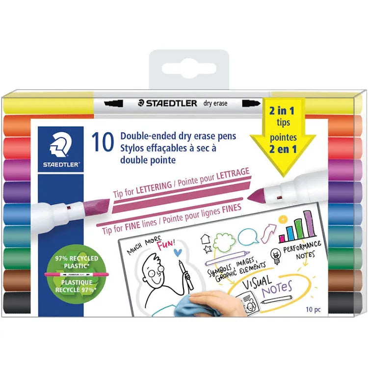 Staedtler Double-Ended Dry Erase Pens Chisel