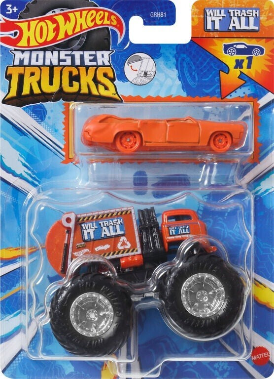Hot Wheels Crushable Car and Monster Truck