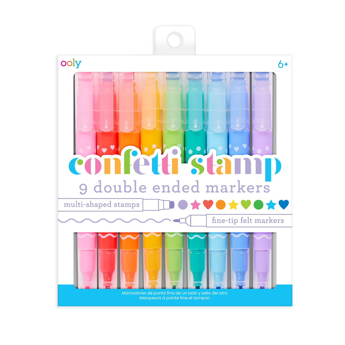 Ooly Confetti Stamp Double - Ended Markers - Set of 9