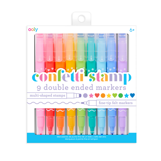 Ooly Confetti Stamp Double - Ended Markers - Set of 9