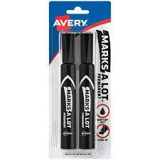 Avery 2 Pack Black Permanent Markers