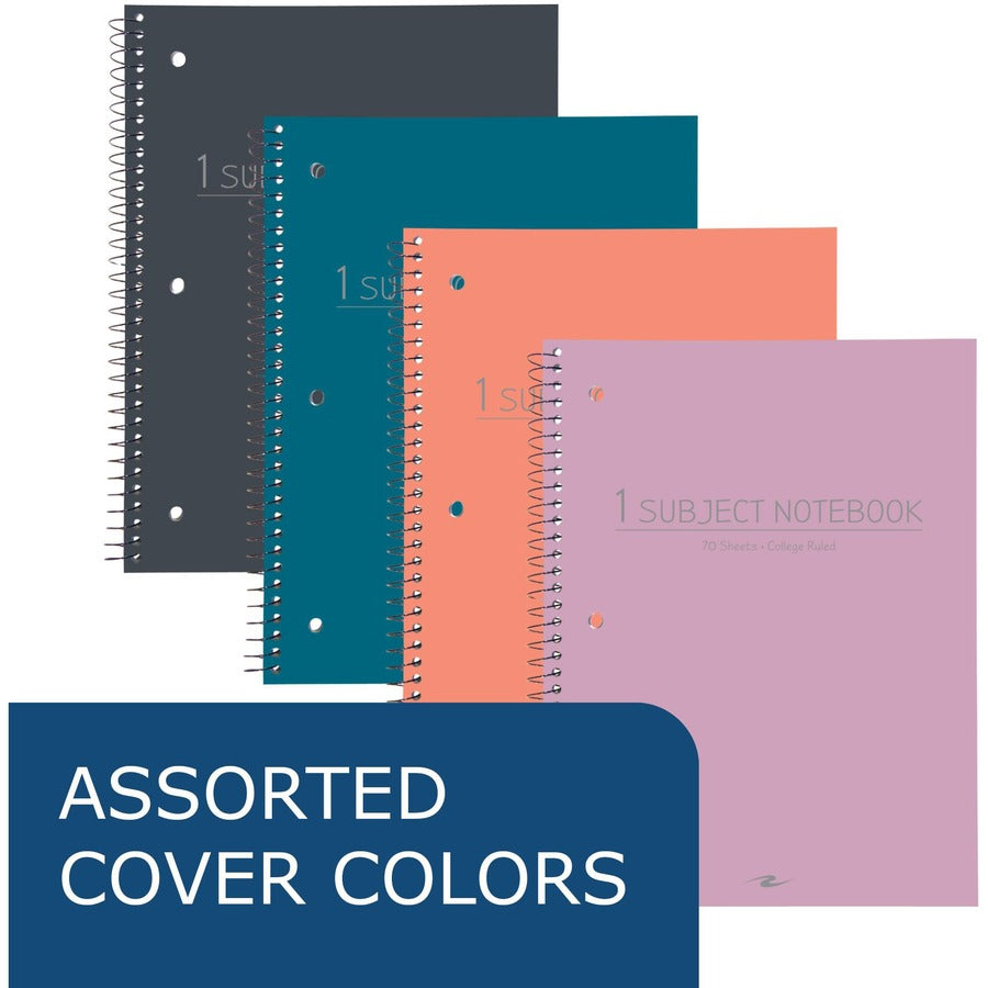 Roaring Spring College Ruled Poly Cover 1 Subject Spiral Notebook (10.5"x8") 70 Sheets