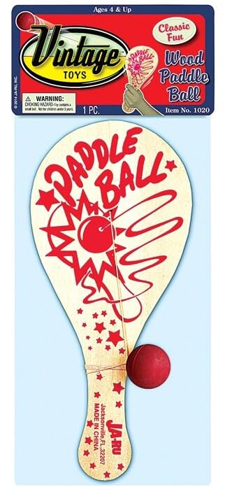 Vintage Toys Wood Paddle Ball