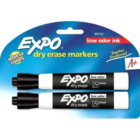 Expo 2 Black Dry Erase Markers