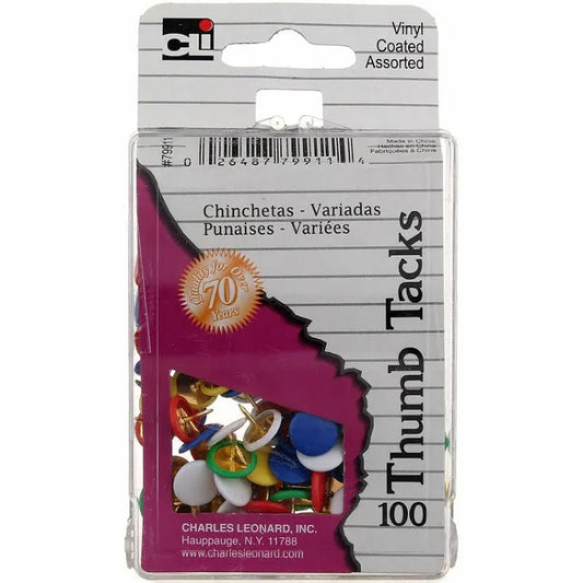 CLI 100 Assorted Thumb Tacks