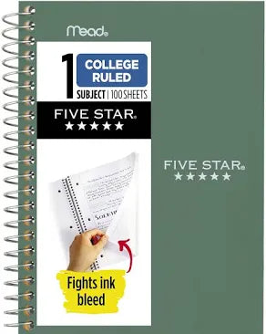 Five Star 1 Subject College Ruled