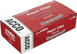 Acco Jumbo Paper Clips Smooth