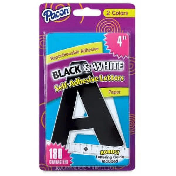 Pacon Black & White Self-Adhesive Letters
