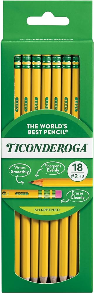 Ticonderoga- 2 HB Soft (18 Count) Pre-Sharpened