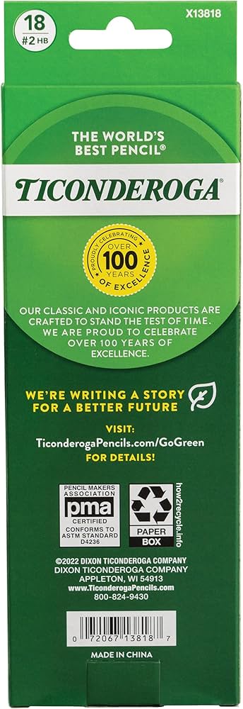 Ticonderoga- 2 HB Soft (18 Count) Pre-Sharpened