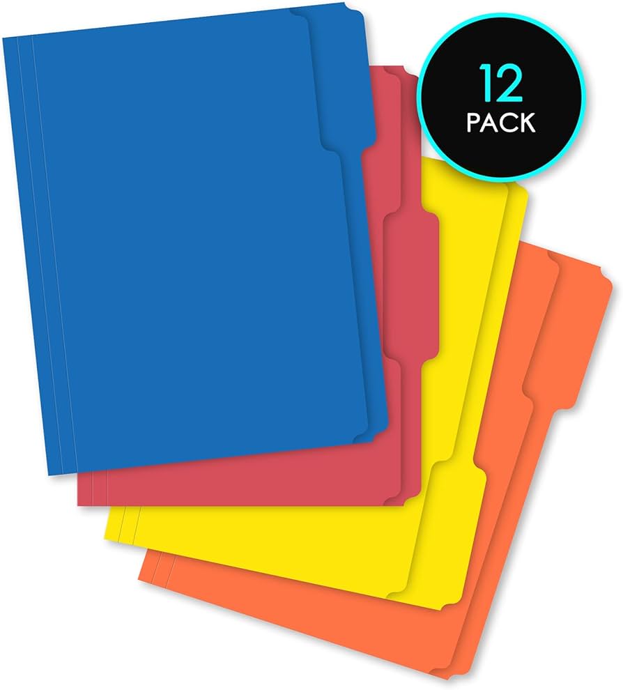 iScholar Assorted Color File Folders (12 Pack)