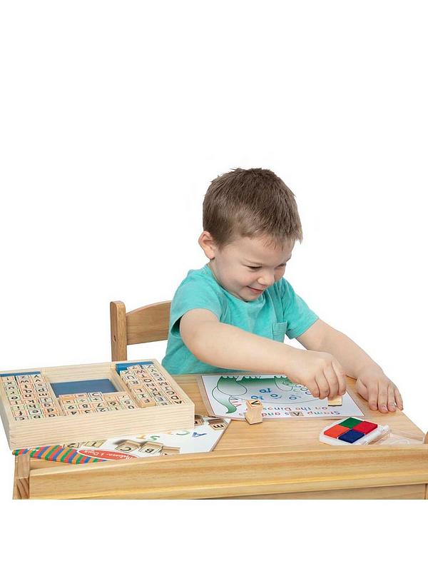 Melissa & Doug Deluxe Wooden Stamp Set - ABCs 123s