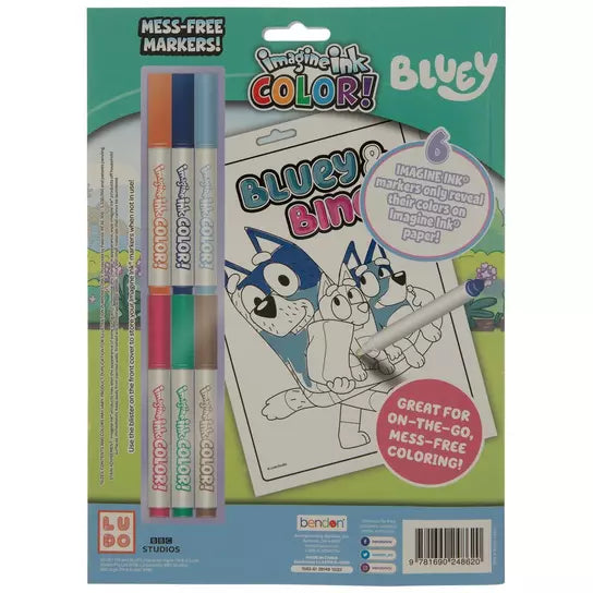 Bendon - Bluey Imagine Ink Coloring Book (6 Markers)