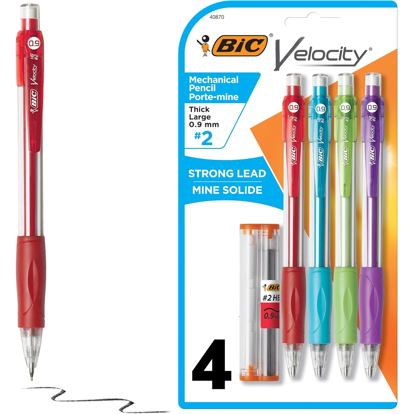BIC Velocity Strong Lead 4 Pack