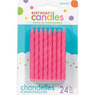 GlitterSpiral Birthday Candles- 24 ct