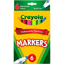 Crayola Fluorescent Broad Line Markers 6 Ct