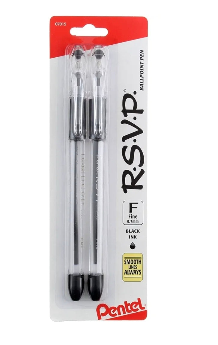 Pentel R.S.V.P. Ballpoint Pen Fine Line 2/ea