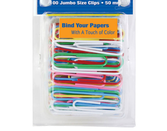 Cli 50 Pack Assorted Color Paper Clips