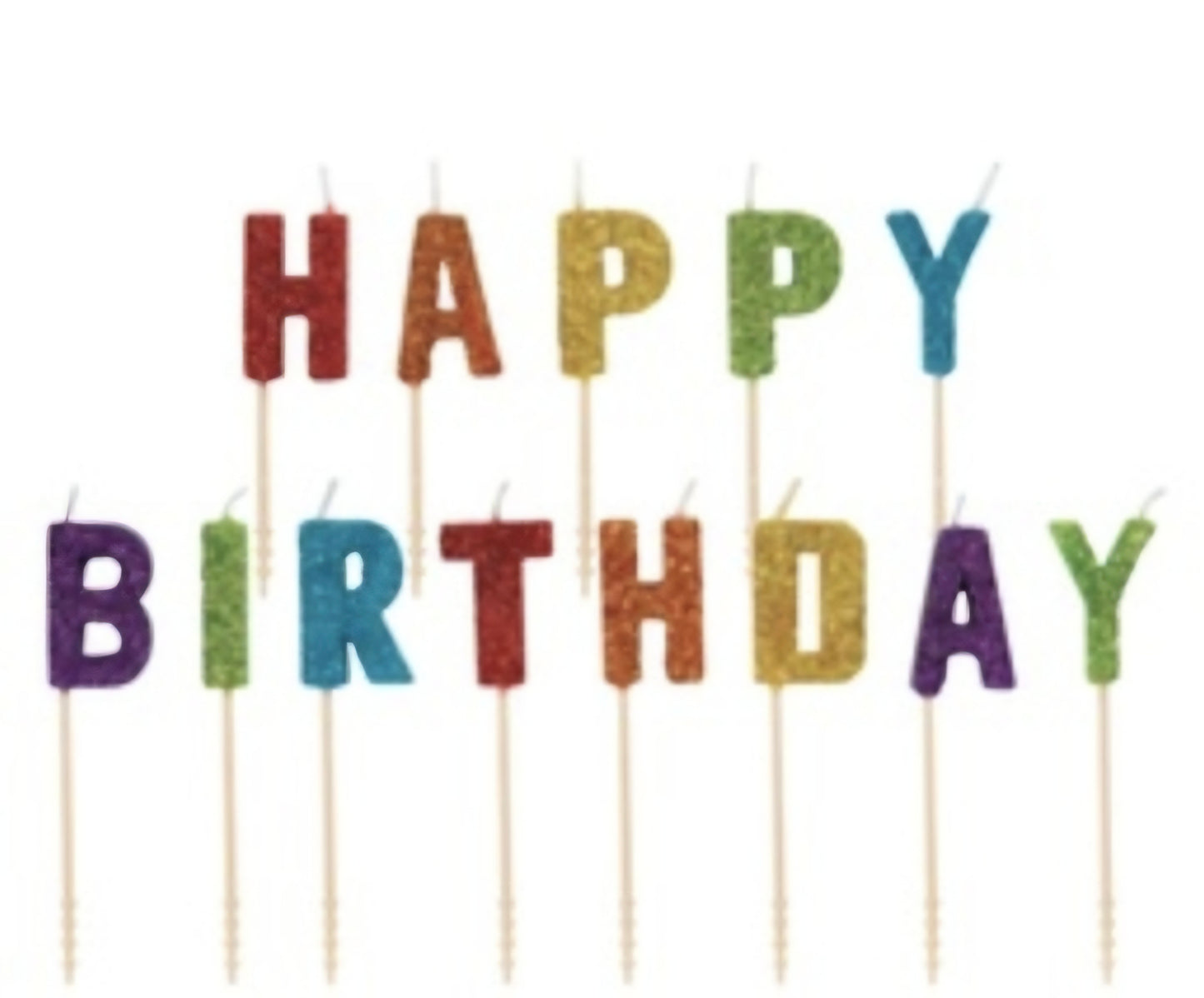 Unique Party HBD Candles Glitter