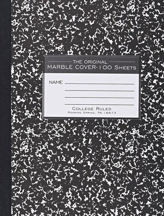 Marble College Ruled Composition Notebook 100 sheets