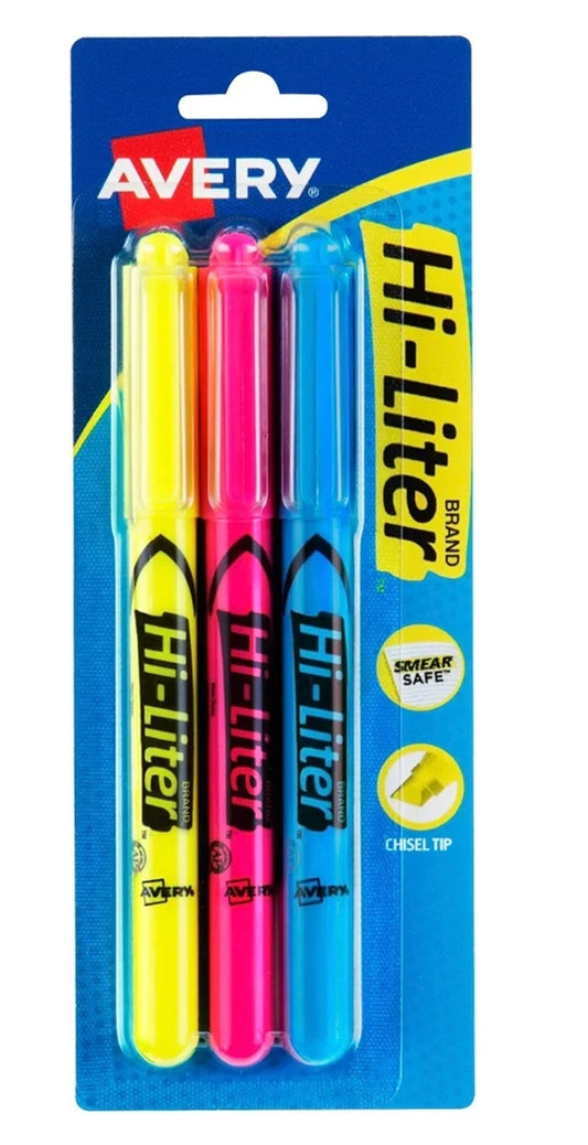 Avery Hi-Liter 3 colors