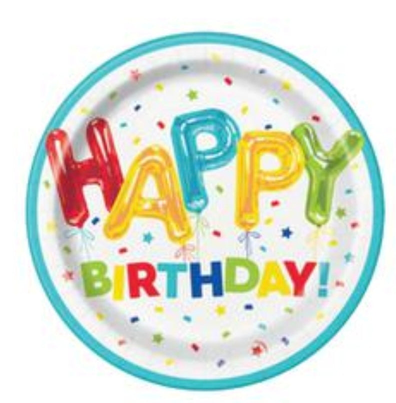8 Count Happy Birthday Plates