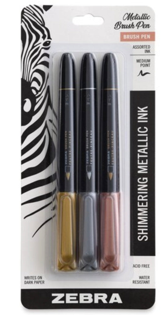 Zebra metallic brush pen