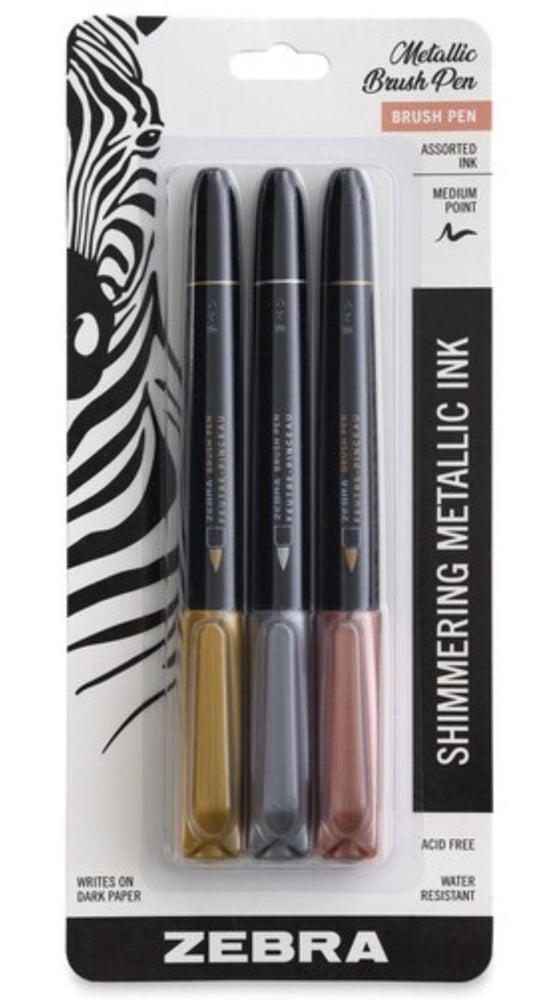Zebra metallic brush pen