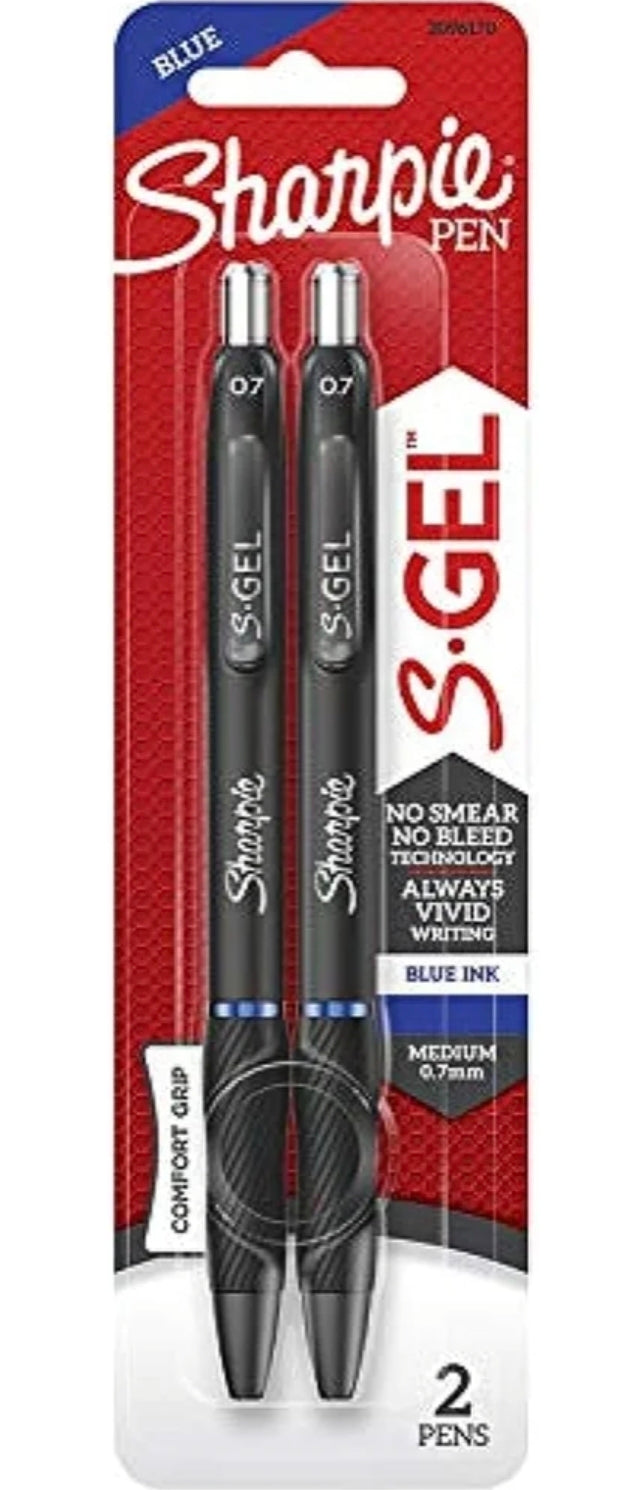 Sharpie S-Gel Blue Retractable Gel Pen 2 pk