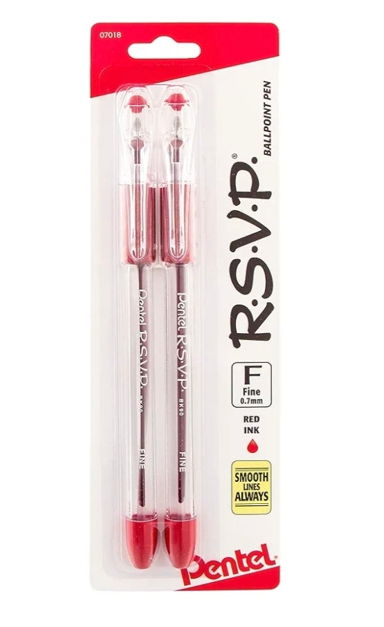 Pentel R.S.V.P. Ballpoint Pen Fine Line 2/ea