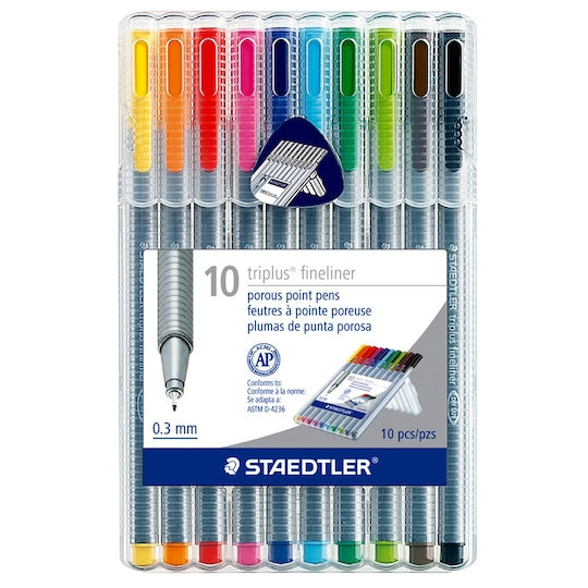 Staedtler Triplus Fineliner, Assorted Colors (10 Pack)