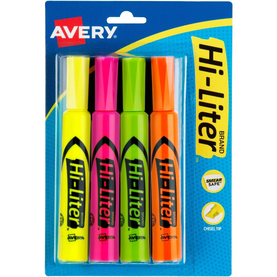 Avery Hi-Liter Assort Colors (4 Pack)