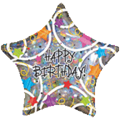 18" Happy Birthday Stars Holographic