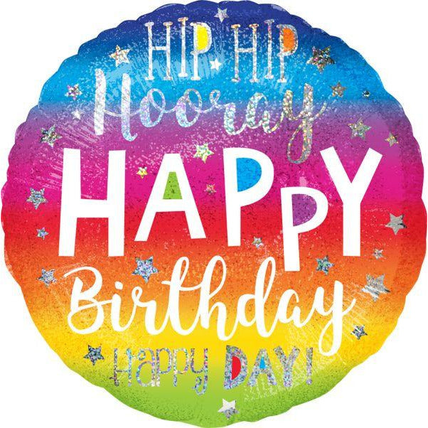 18" Hip Hooray Bday Holographic