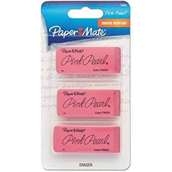 Papermate Pink Pearl Erasers (3 Pack)