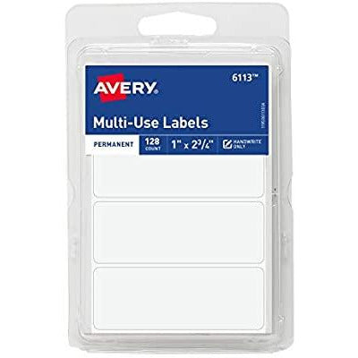 Avery Multi-Use Labels (1"× 2 3/4") 128 Count