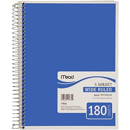 Mead 5 Subject Wide Ruled Notebook