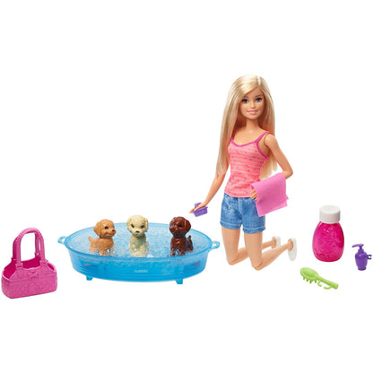 Barbie With Pets Wash & Play