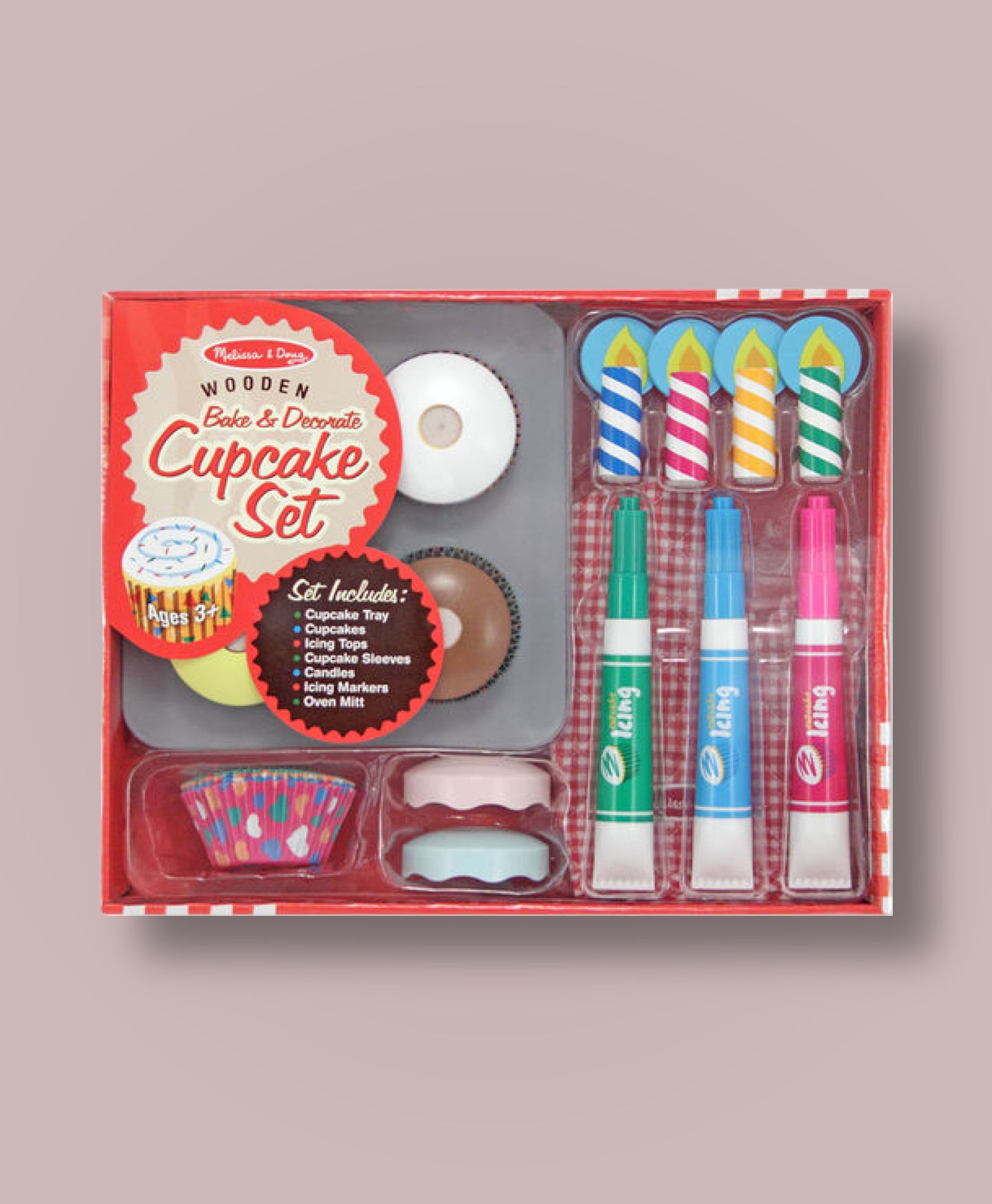 Wooden Bake & Decorate Cupcake Set