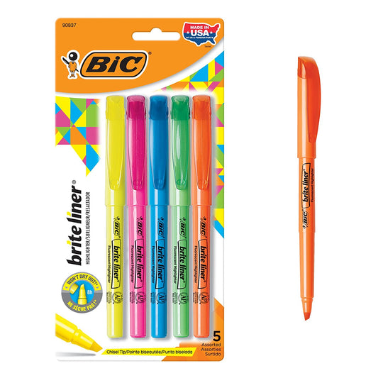 BiC Brite Line Highlighters 5pk