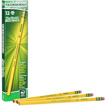 Ticonderoga #2 HB Soft Pencils (12 Pack) - Unsharpened