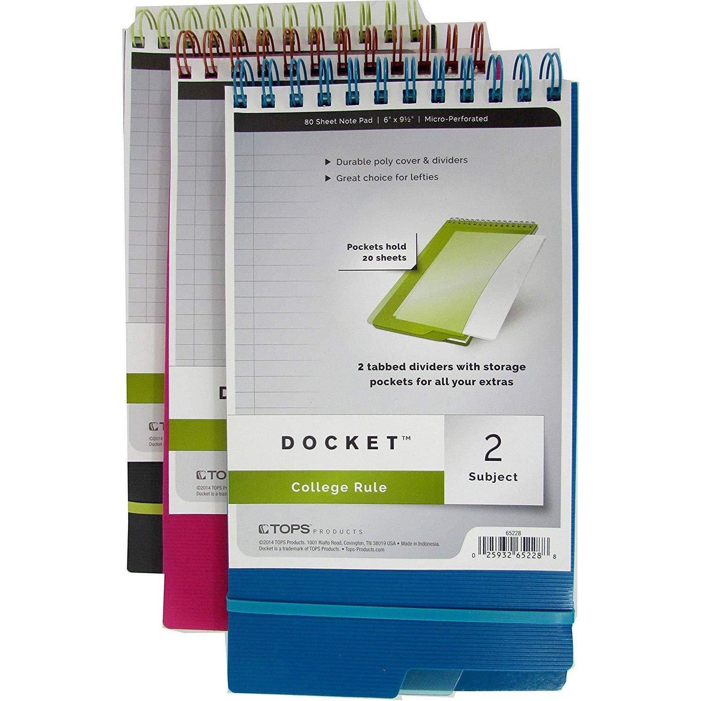 Note Pad - Docket College Ruled 2 Subject 6 x 9-1/2