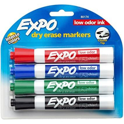 Expo Dry Erase Markers, Chisel Tip (4 Pack)