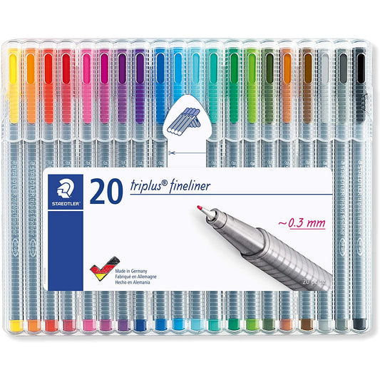 Staedtler Triplus Fineliner, Assorted Colors (20 Pack)