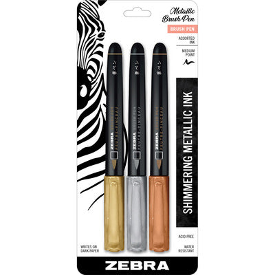 Zebra Metallic Brush Pens