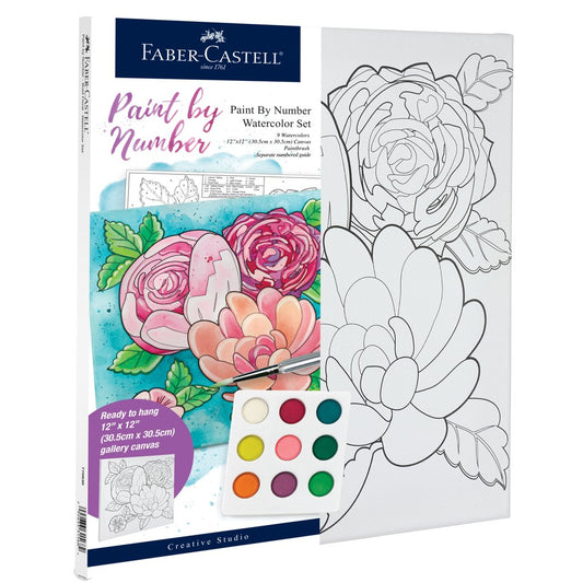 Paint By Number Watercolor Set - Floral